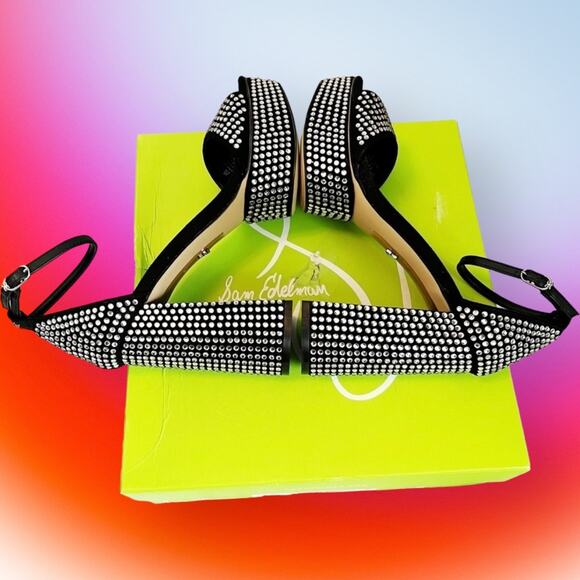 NIB Sam Edelman Womens NELLIE GLITZ Faux Suede Ankle Strap Pumps Shoes Size 8..5 - Picture 5 of 7